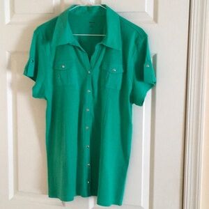 Green cotton T-shirt